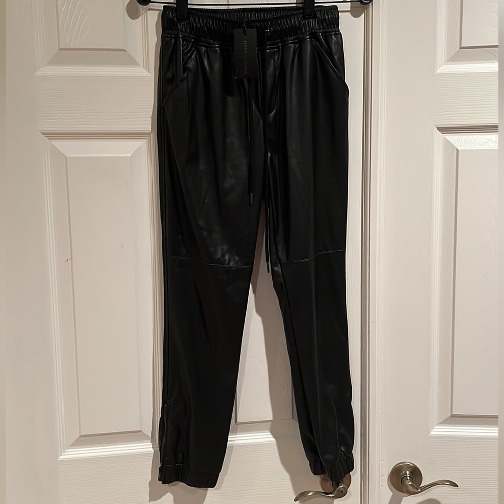 NEW Brooklyn Karma Faux leather Joggers